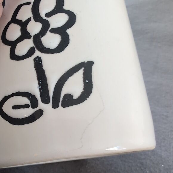 Vintage Just Mugs Black White Dog Flower Coffee Mug England - Picture 7 of 8